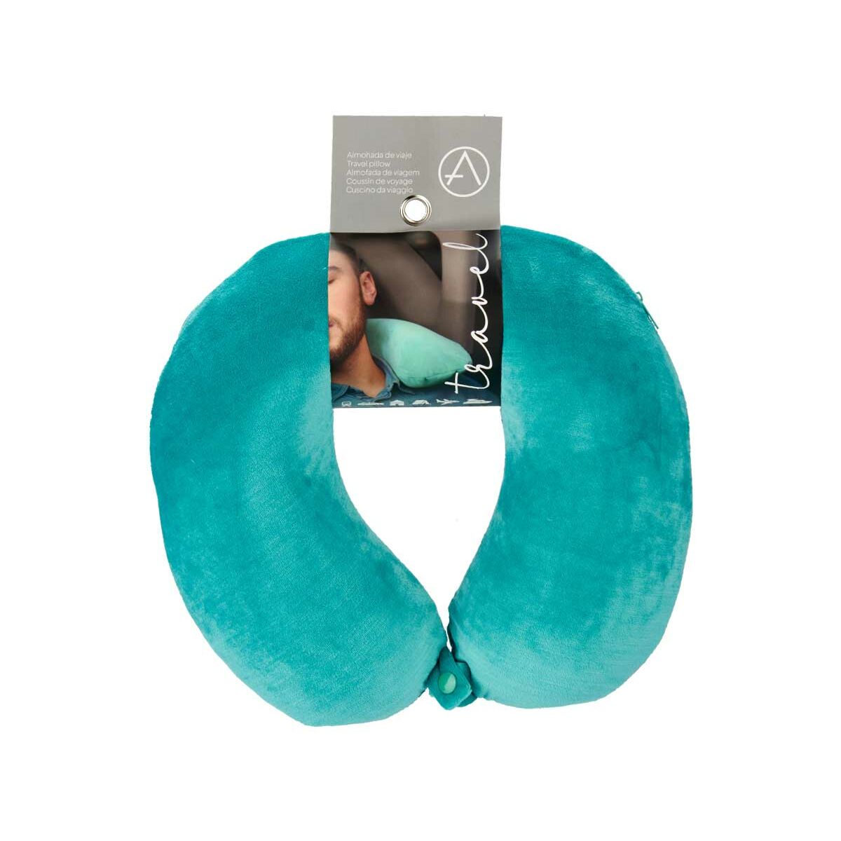 Bigbuy Home Neck Pillow Green Purple Pink Turquoise 31 X 10,5 X 27,4 Cm (4 Units)