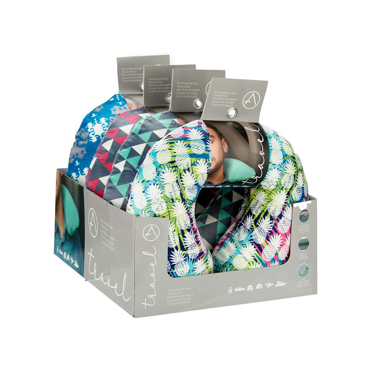 Bigbuy Home Neck Pillow Printed 31 X 10,5 X 27,4 Cm (4 Units)